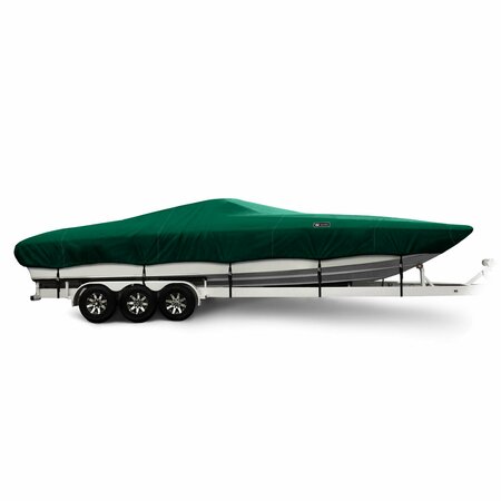 EEVELLE Boat Cover INFLATABLE, Outboard Fits 23ft 6in L up to 111in W Green SFINF23111B-HTR